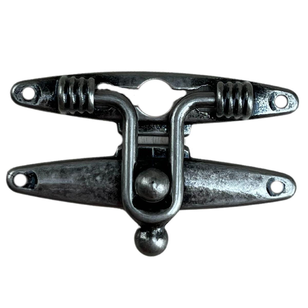 Fecho Mola em Metal Prata Velho 5,4x2,1cm Kit com 2 peças - Palácio da Arte
