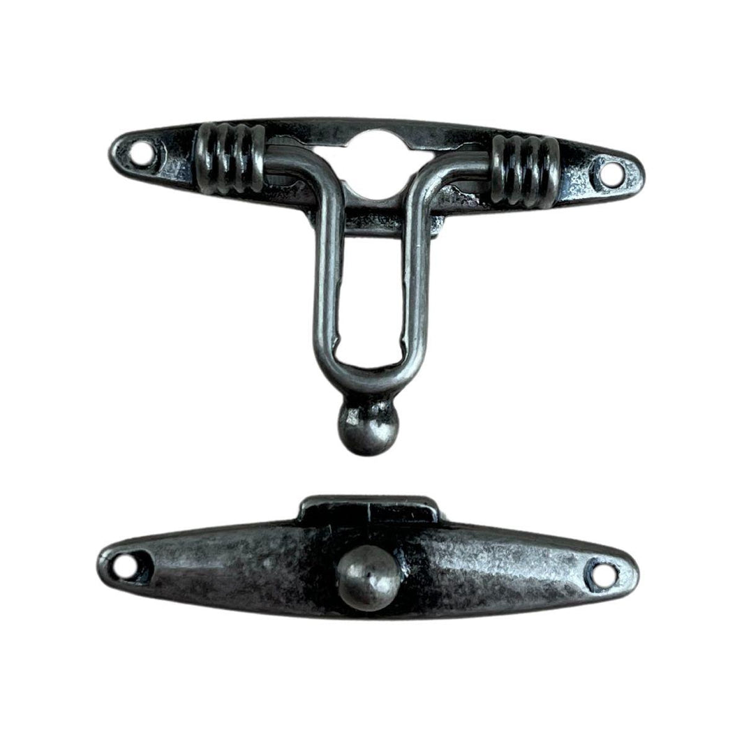 Fecho Mola em Metal Prata Velho 5,4x2,1cm Kit com 2 peças - Palácio da Arte