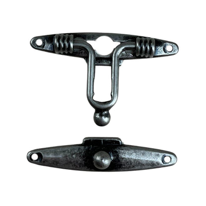 Fecho Mola em Metal Prata Velho 5,4x2,1cm Kit com 2 peças - Palácio da Arte