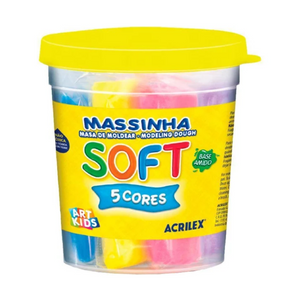 Massinha de Modelar Soft Acrilex Pote 325g com 5 unidades