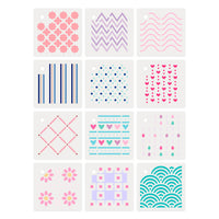 Kit Mini Stencil Litoarte STMI-036 4,5cm Estamparia 12 peças