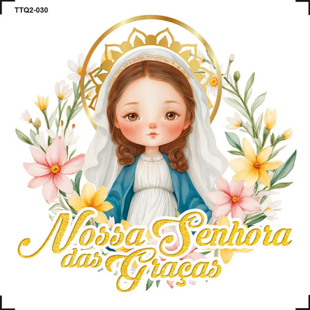 Transfer Têxtil 8x8cm TTQ2-030 Nossa Senhora das Graças