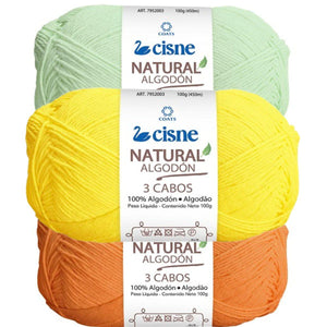 Fio Cisne Natural Algodón 3 Cabos 100g com 432 metros - Palácio da Arte