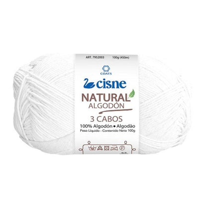 Fio Cisne Natural Algodón 3 Cabos 100g com 432 metros - Palácio da Arte
