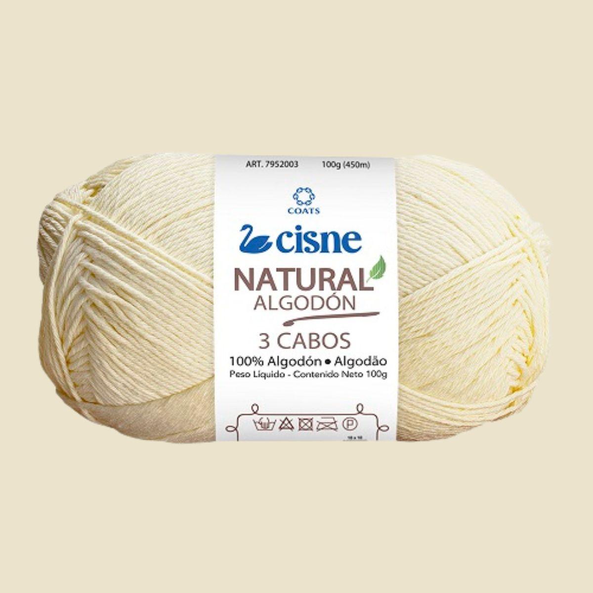 Fio Cisne Natural Algodón 3 Cabos 100g com 432 metros - Palácio da Arte