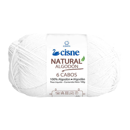 Fio Cisne Natural Algodón 6 Cabos 100g com 215 metros - Palácio da Arte