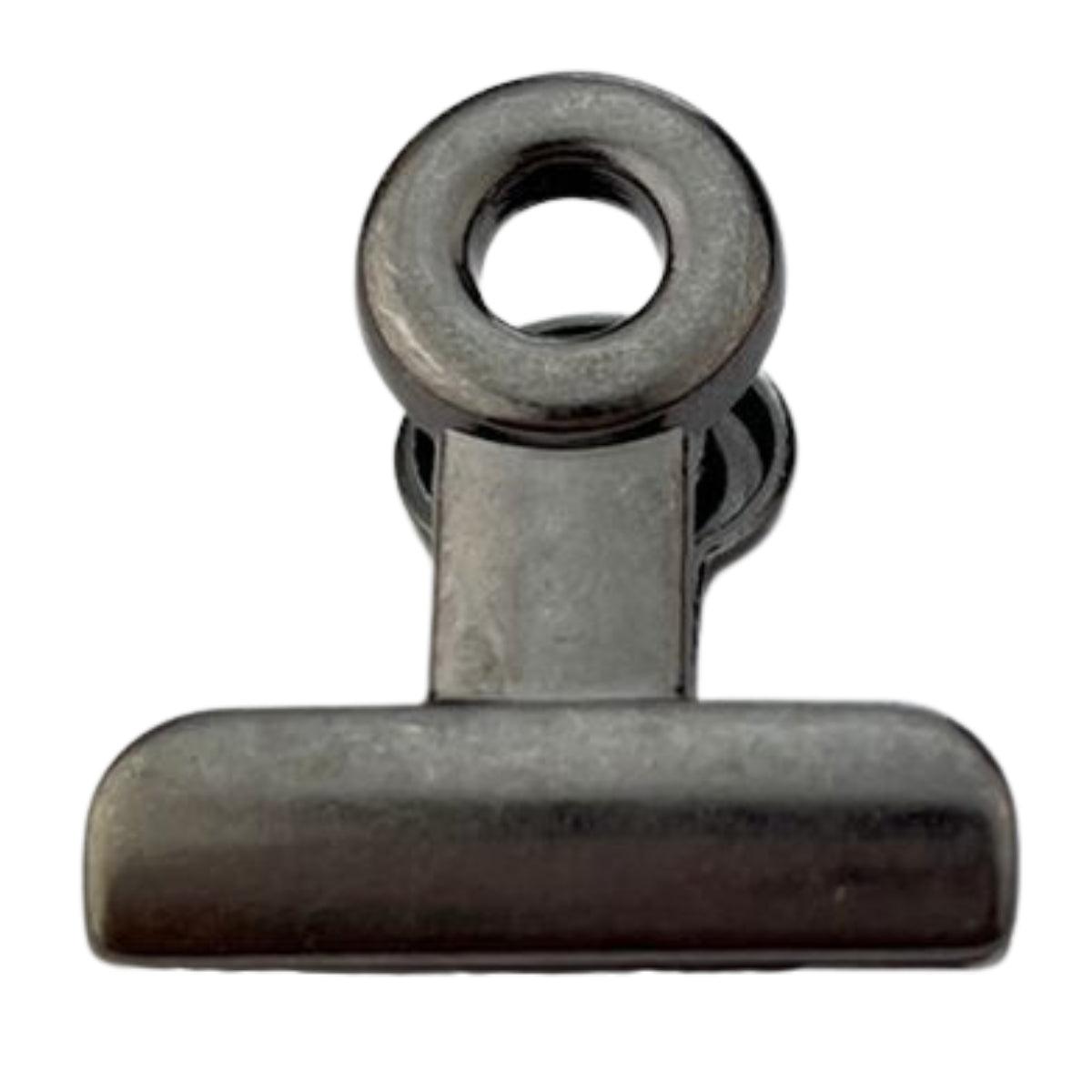 Fixador Presilha em Metal Grafite 3x3cm Kit com 2 peças - Palácio da Arte