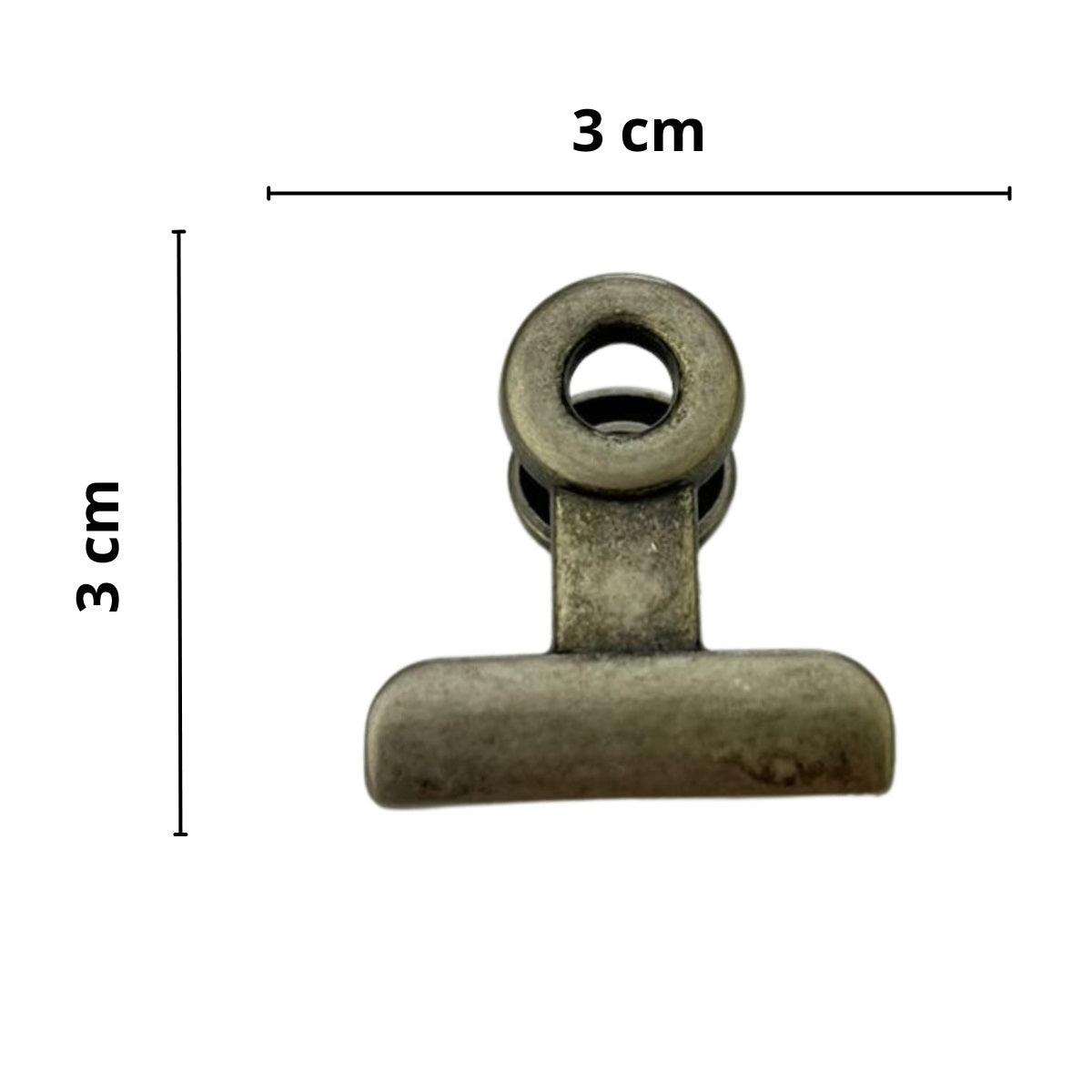 Fixador Presilha em Metal Prata Velha 3x3cm Kit com 2 peças - Palácio da Arte