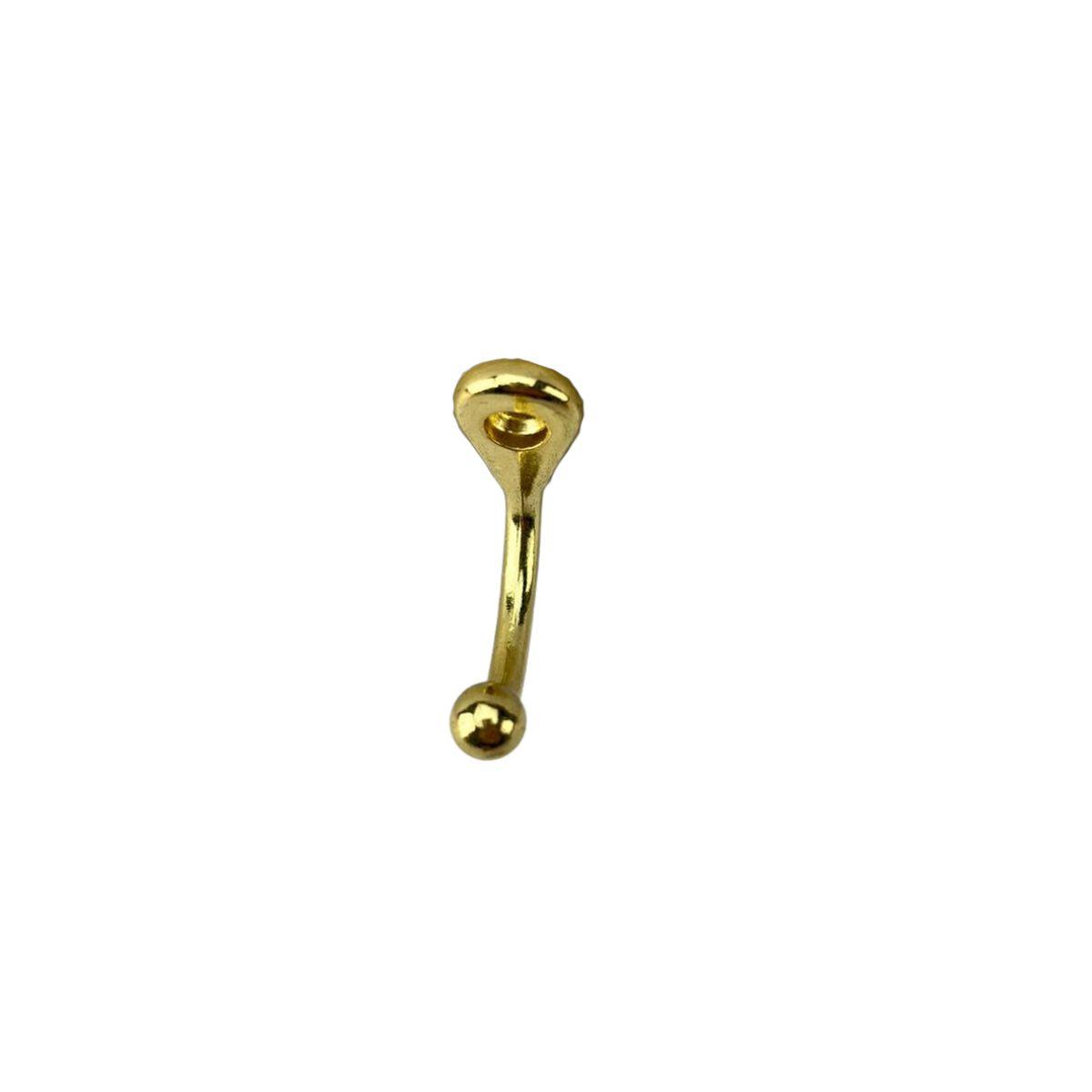 Gancho Simples G em Metal Dourado 3,2x3,2cm Kit com 4 peças - Palácio da Arte