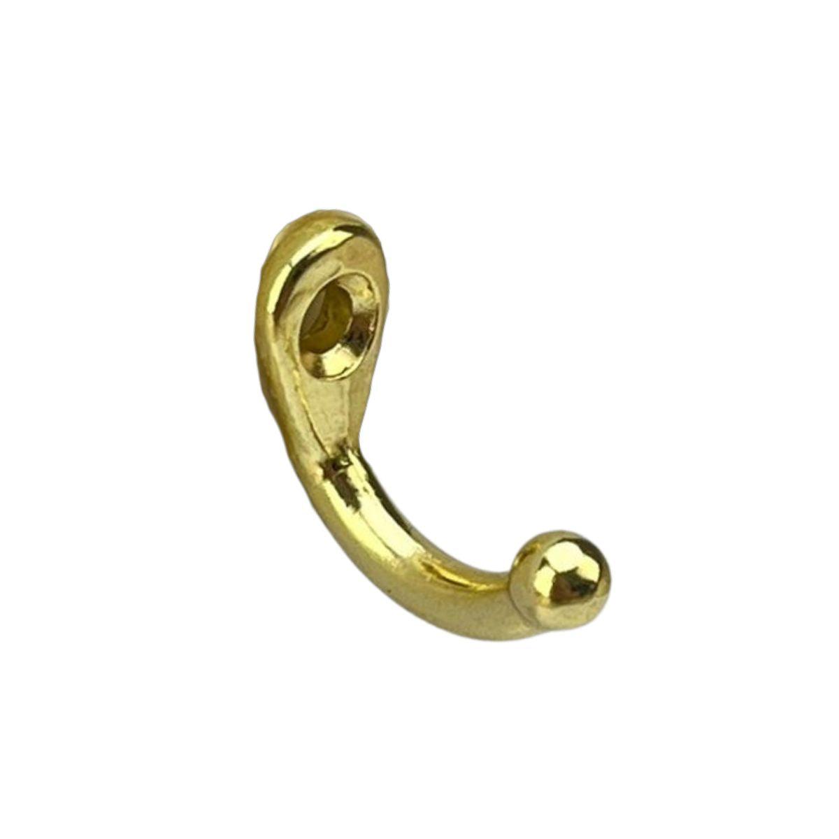 Gancho Simples P em Metal Dourado 1,7x1,7cm Kit com 4 peças - Palácio da Arte