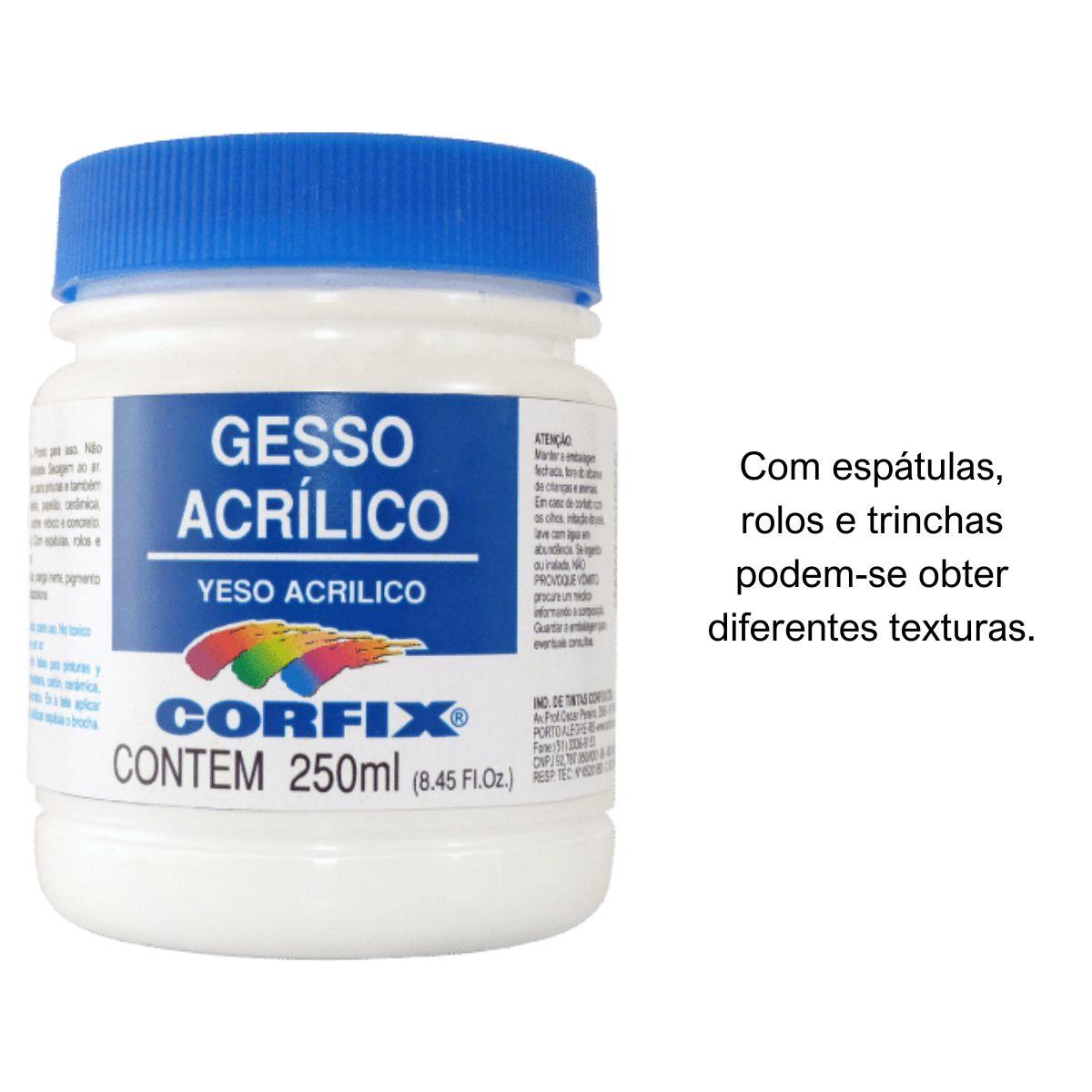 Gesso Acrílico para Artesanato Corfix 250ml - Palácio da Arte