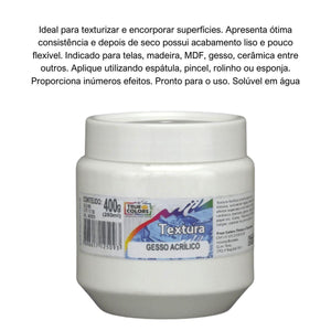 Gesso Acrílico True Colors 250ml Textura Artística - Palácio da Arte