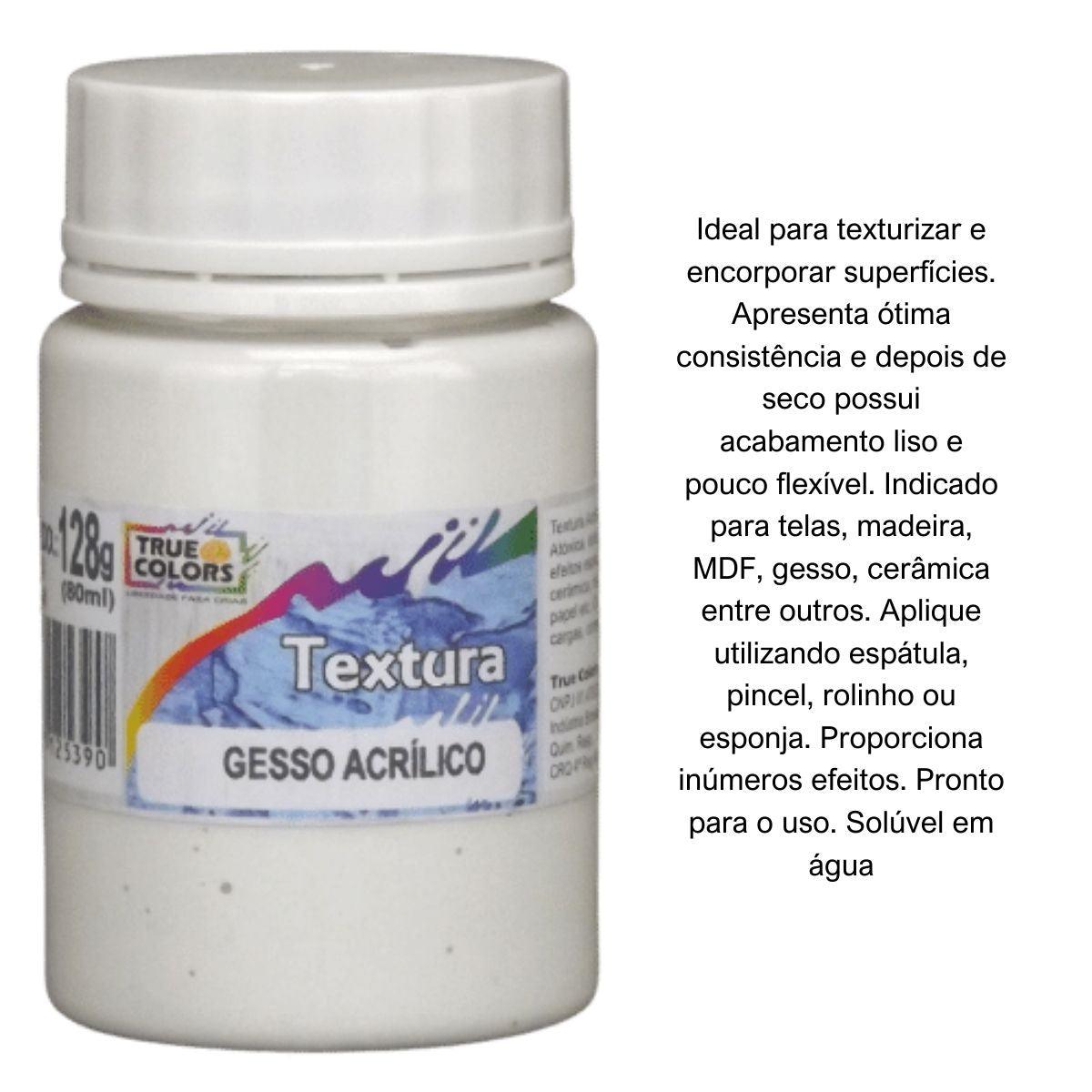 Gesso Acrílico True Colors 80ml Textura Artística - Palácio da Arte