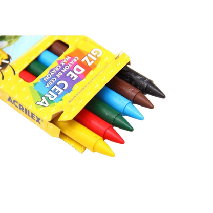 Giz de Cera Acrilex 24g 6 unidades - Palácio da Arte