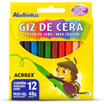 Giz de Cera Acrilex 48g com 12 unidades - Palácio da Arte