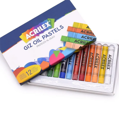 Giz Oil Pastel Acrilex 12 cores - Palácio da Arte