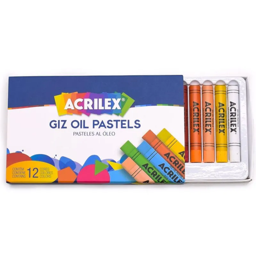 Giz Oil Pastel Acrilex 12 cores - Palácio da Arte