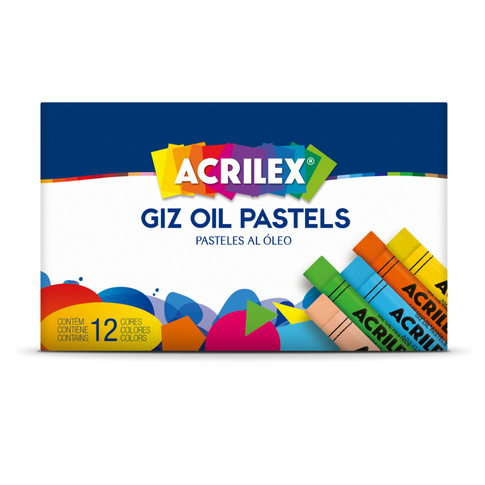 Giz Oil Pastel Acrilex 12 cores - Palácio da Arte