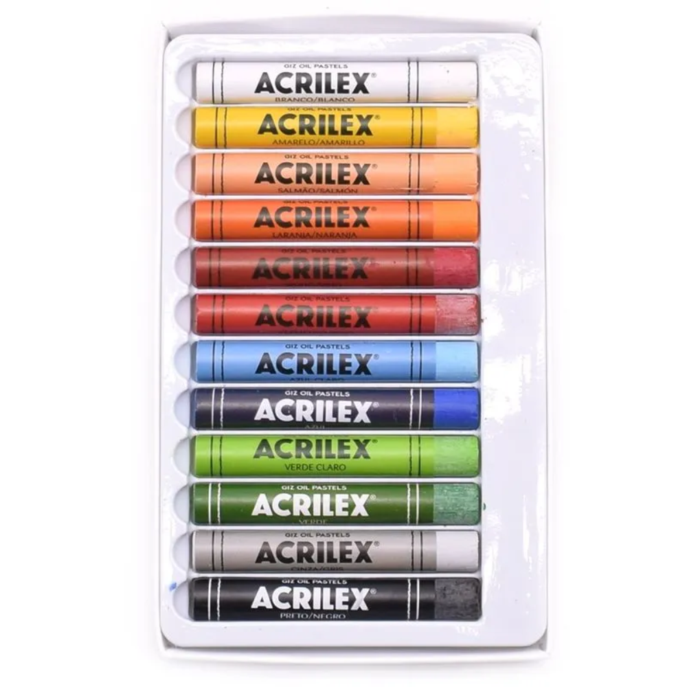 Giz Oil Pastel Acrilex 12 cores - Palácio da Arte