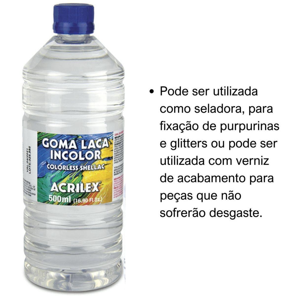 Goma Laca Acrilex Incolor 500ml - Palácio da Arte