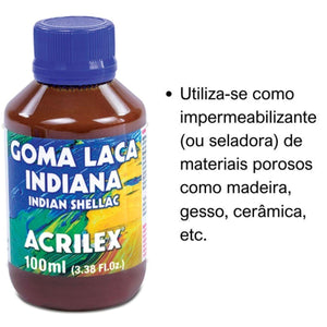 Goma Laca Acrilex Indiana 100ml - Palácio da Arte