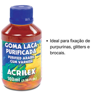 Goma Laca Acrilex Purificada 100ml - Palácio da Arte