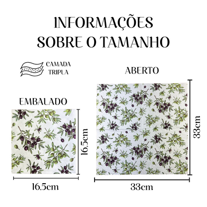 Guardanapo de Papel Decoupage 33x33 Azeitonas por toda parte 13317260 - Palácio da Arte