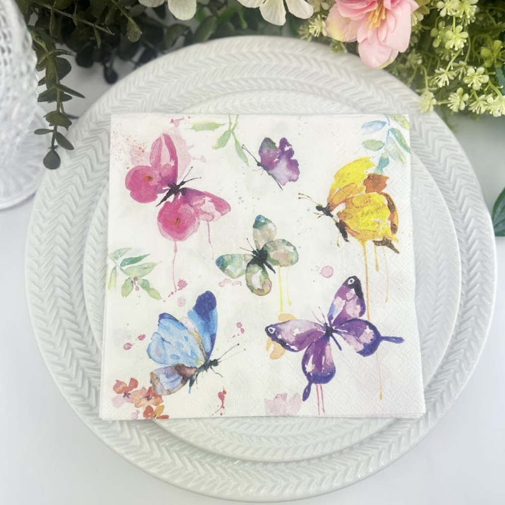 Guardanapo de Papel Decoupage 33x33 Borboletas Aquarela 13316265 - Palácio da Arte
