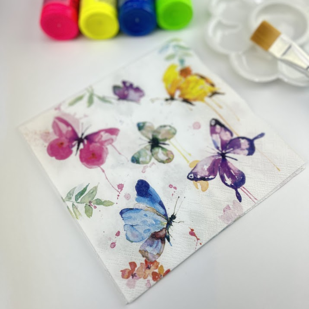 Guardanapo de Papel Decoupage 33x33 Borboletas Aquarela 13316265 - Palácio da Arte