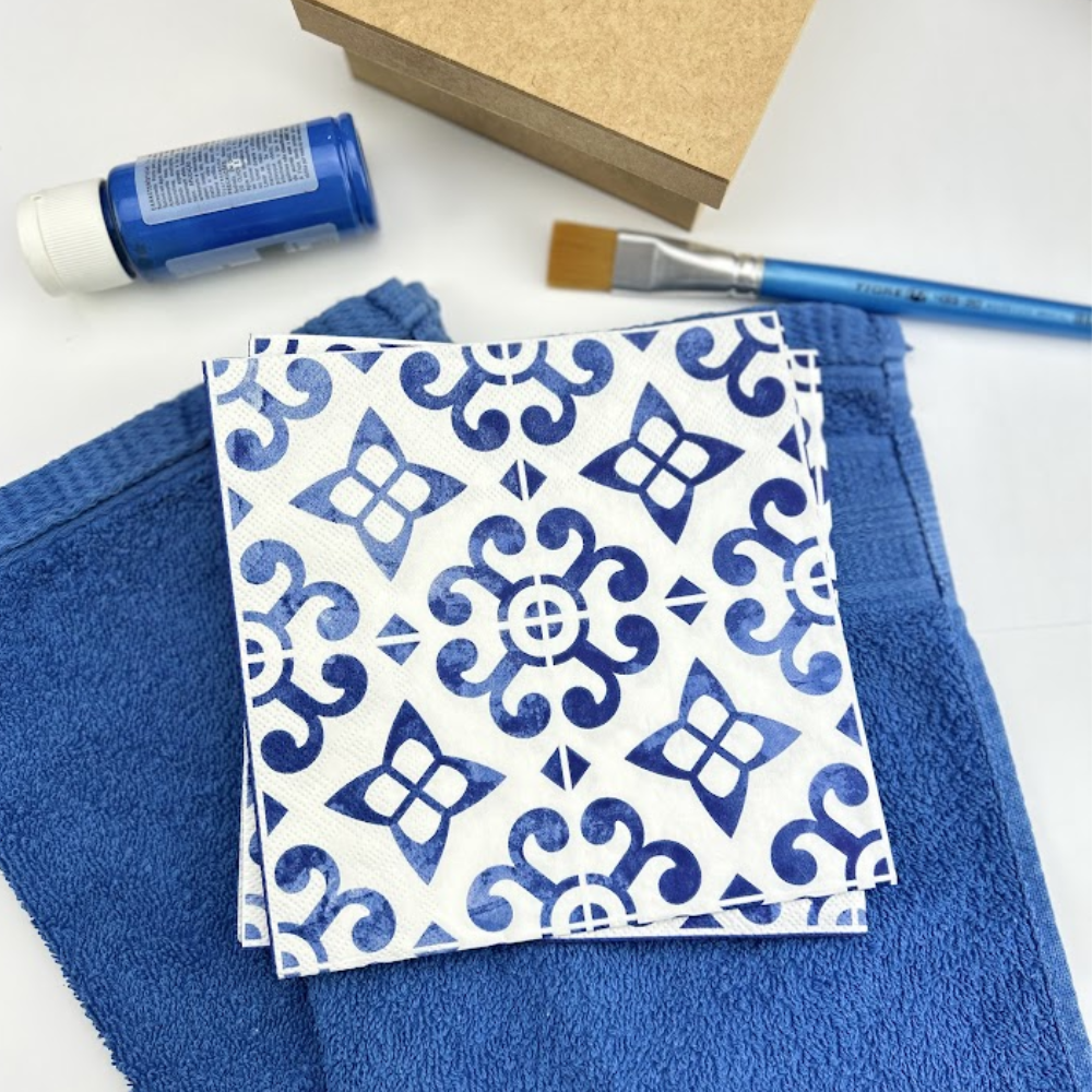 Guardanapo de Papel Decoupage 33x33 Chápeu Azul Nórdico 13315400 - Palácio da Arte