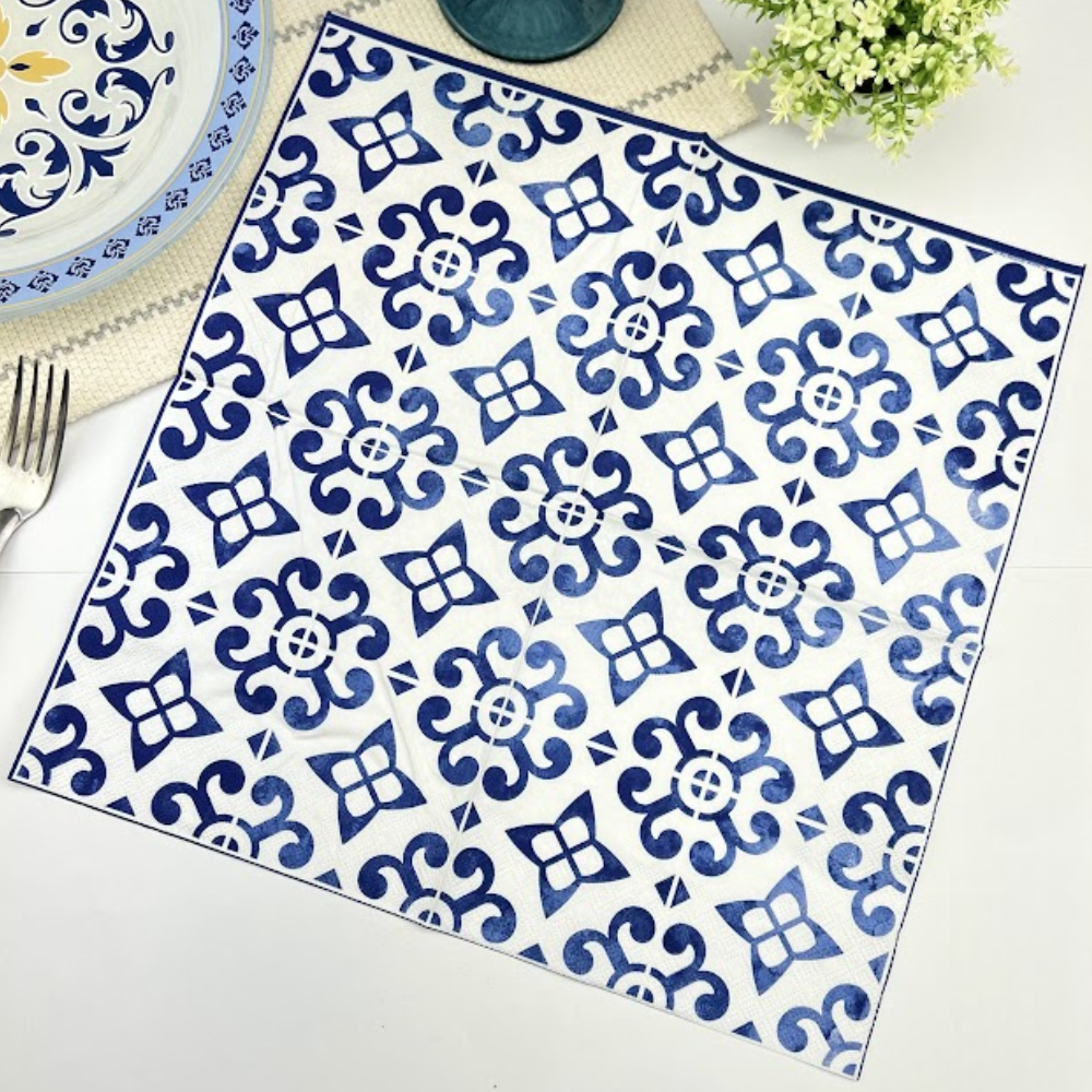 Guardanapo de Papel Decoupage 33x33 Chápeu Azul Nórdico 13315400 - Palácio da Arte