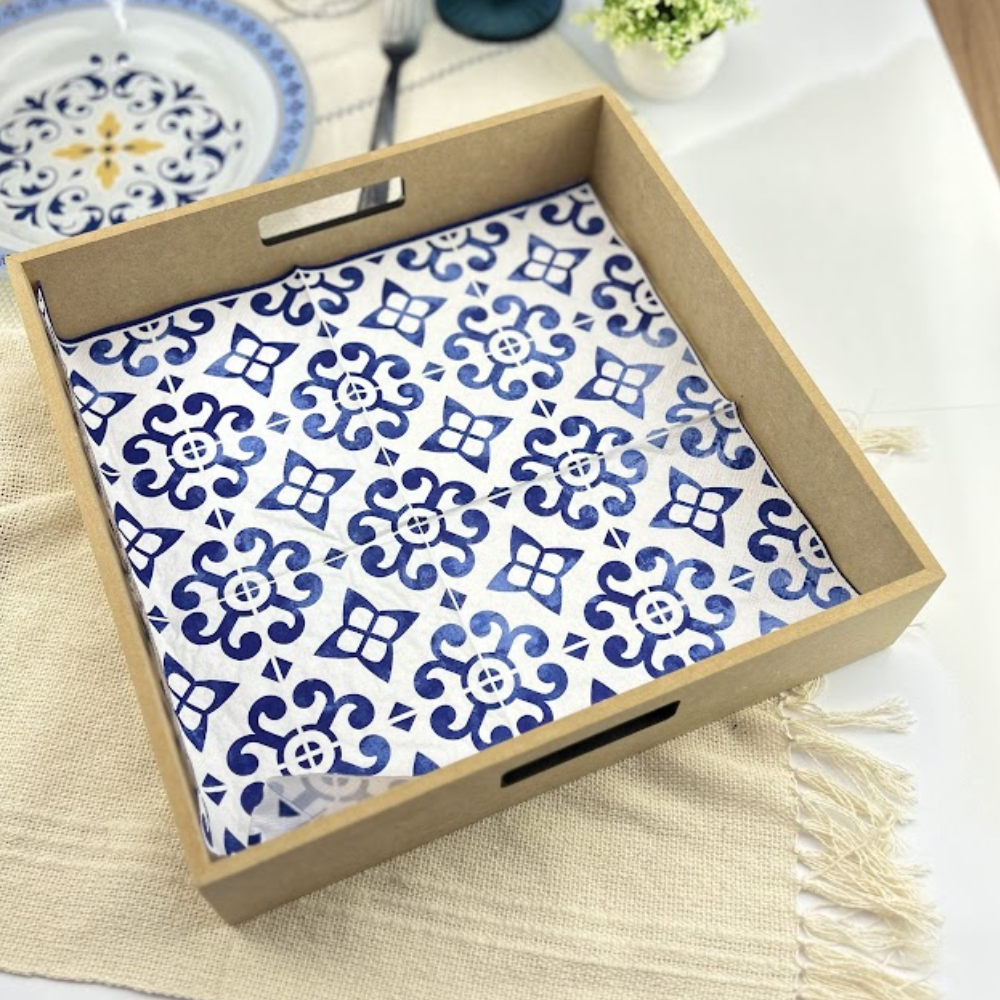 Guardanapo de Papel Decoupage 33x33 Chápeu Azul Nórdico 13315400 - Palácio da Arte