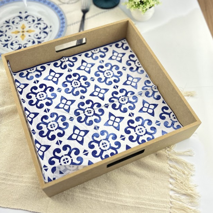 Guardanapo de Papel Decoupage 33x33 Chápeu Azul Nórdico 13315400 - Palácio da Arte