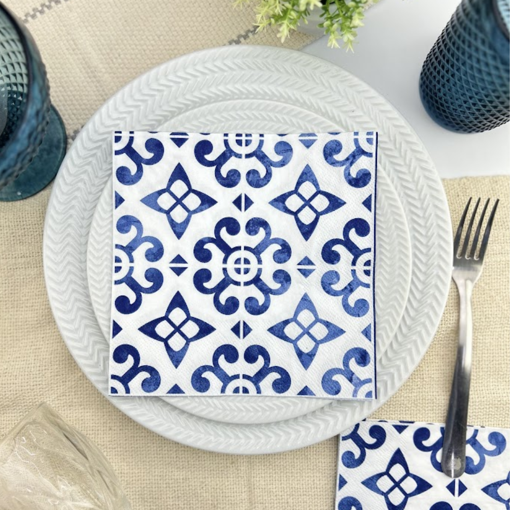 Guardanapo de Papel Decoupage 33x33 Chápeu Azul Nórdico 13315400 - Palácio da Arte