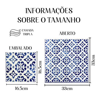 Guardanapo de Papel Decoupage 33x33 Chápeu Azul Nórdico 13315400 - Palácio da Arte