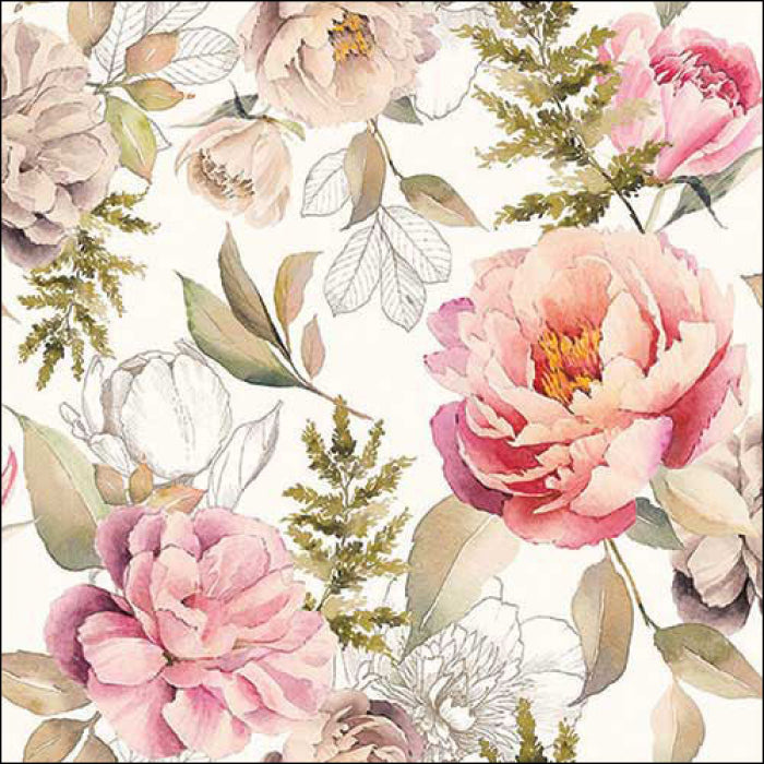 Guardanapo de Papel Decoupage 33x33 Composição de Peônias 13318131 - Palácio da Arte