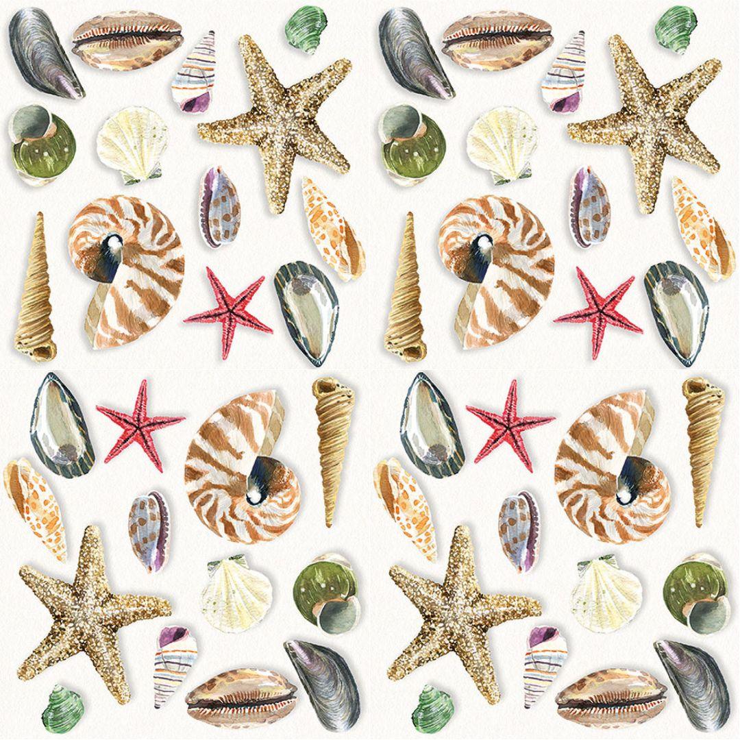 Guardanapo de Papel Decoupage 33x33 Conchas Fundo do Mar 13317390 - Palácio da Arte