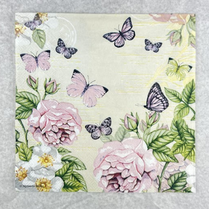 Guardanapo de Papel Decoupage 33x33 Creme Botânico 13309196 - Palácio da Arte
