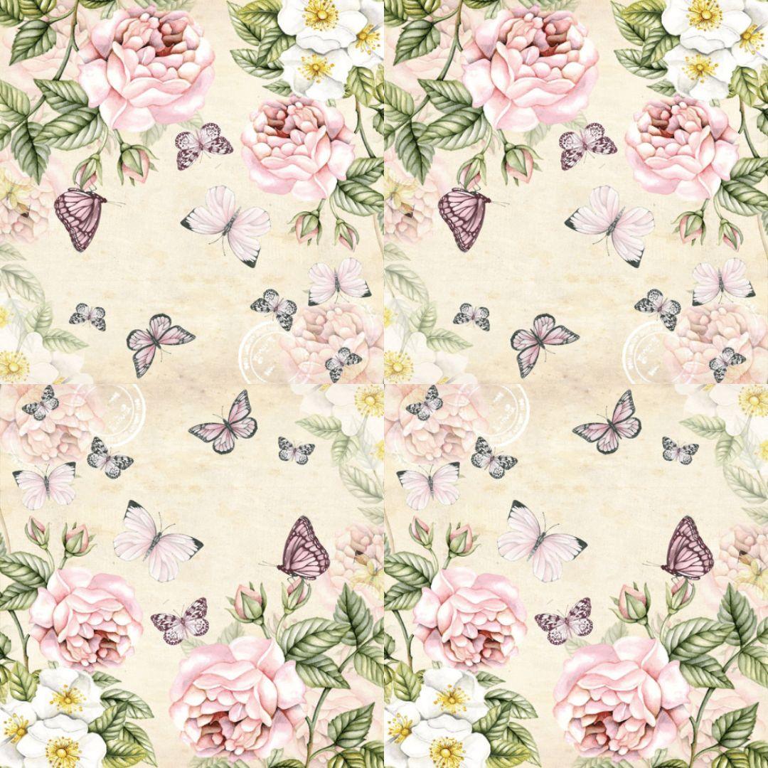 Guardanapo de Papel Decoupage 33x33 Creme Botânico 13309196 - Palácio da Arte