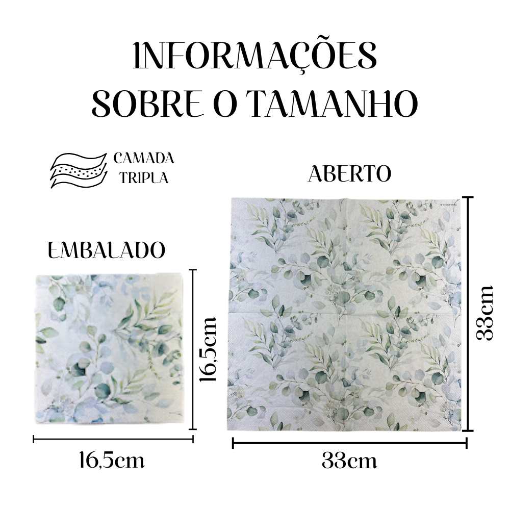 Guardanapo de Papel Decoupage 33x33 Eucalyptus por toda a parte 13317165 - Palácio da Arte