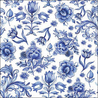 Guardanapo de Papel Decoupage 33x33 Flores Azuis Delft 13318635 - Palácio da Arte