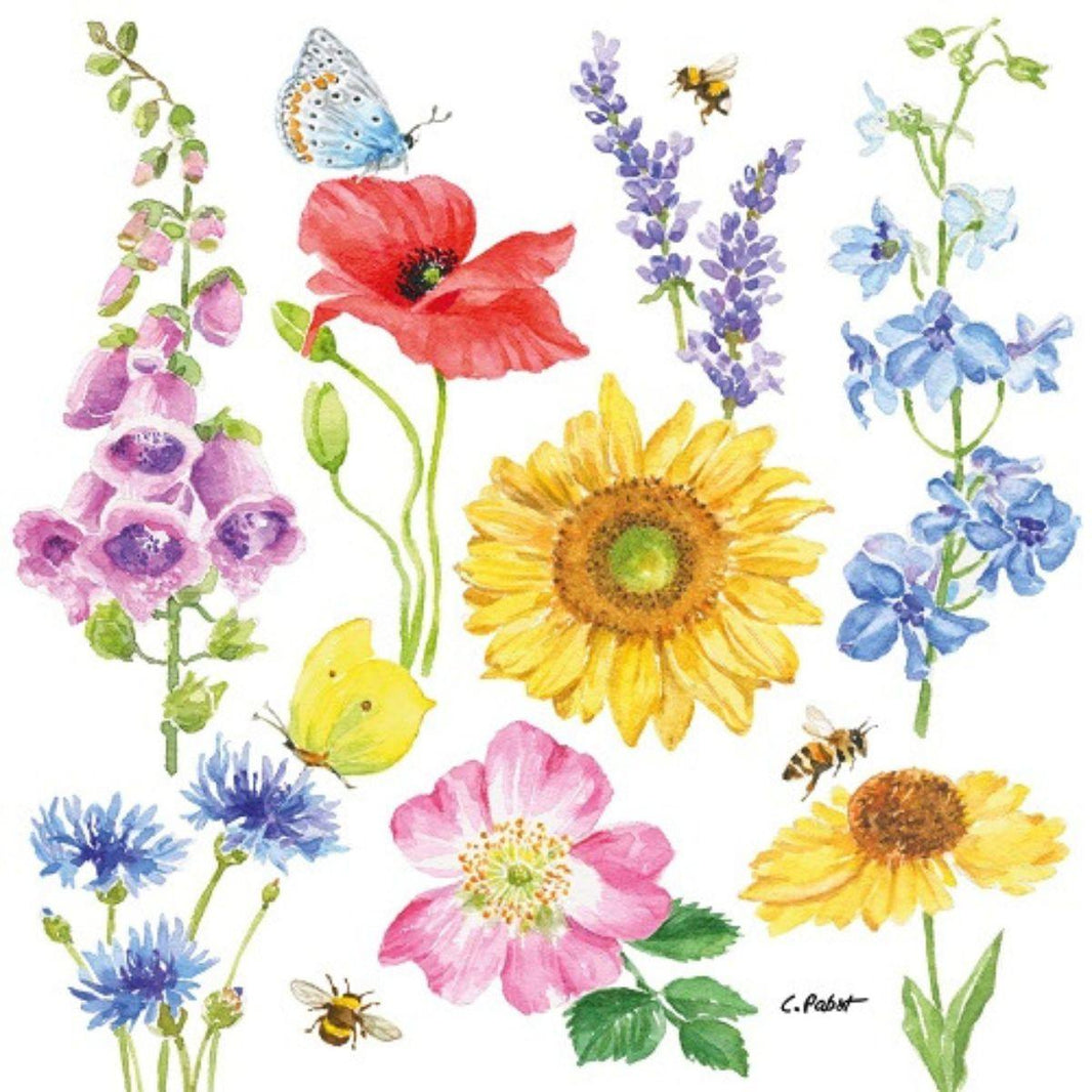 Guardanapo de Papel Decoupage 33x33 Flores e Abelhas 133002182 - Palácio da Arte