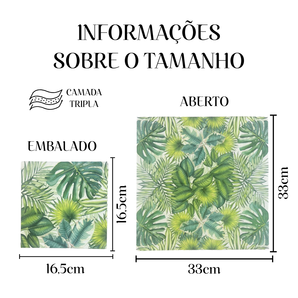 Guardanapo de Papel Decoupage 33x33 Folhas Tropicais 13310940 - Palácio da Arte