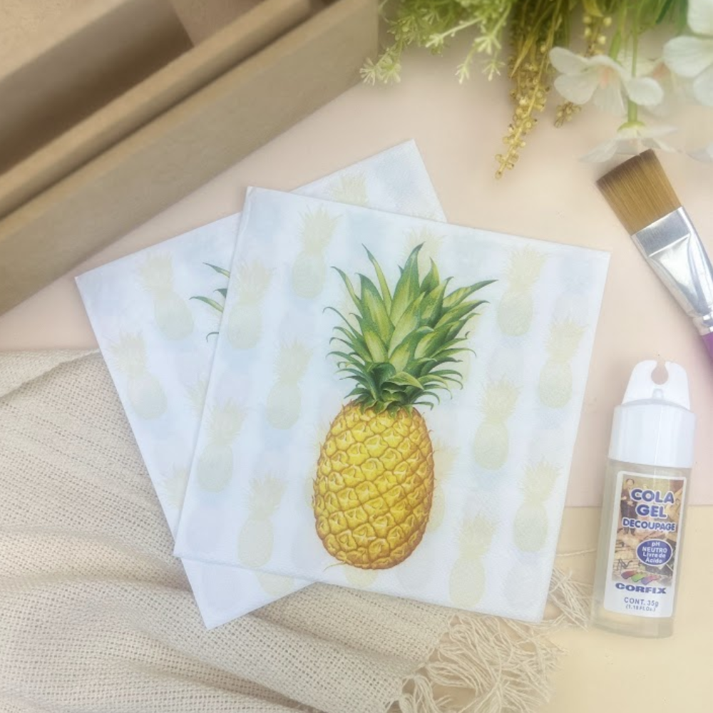 Guardanapo de Papel Decoupage 33x33 Fruta Abacaxi 13309530 - Palácio da Arte