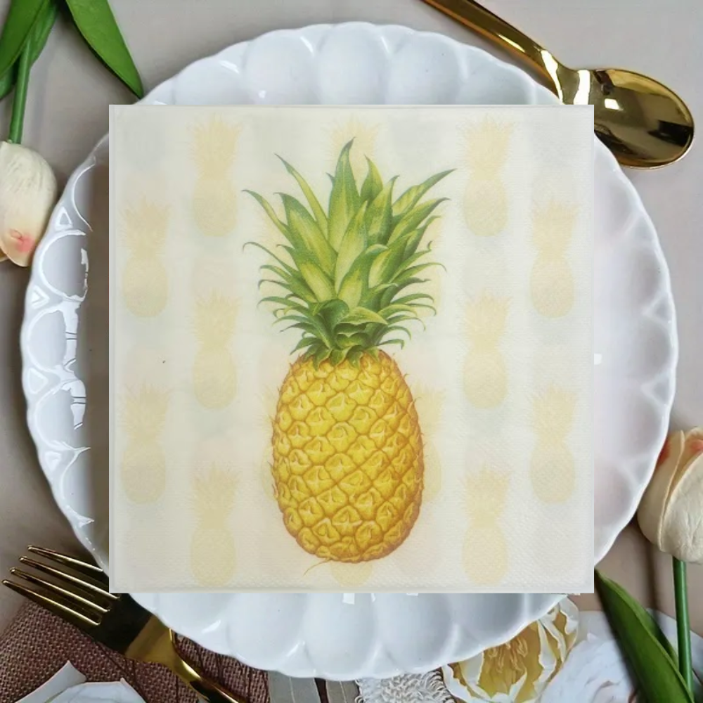 Guardanapo de Papel Decoupage 33x33 Fruta Abacaxi 13309530 - Palácio da Arte