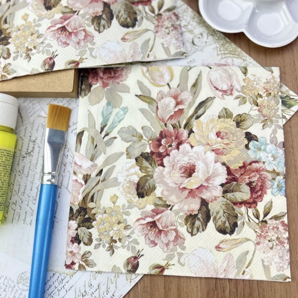 Guardanapo de Papel Decoupage 33x33 Kate Cream 13310016 - Palácio da Arte