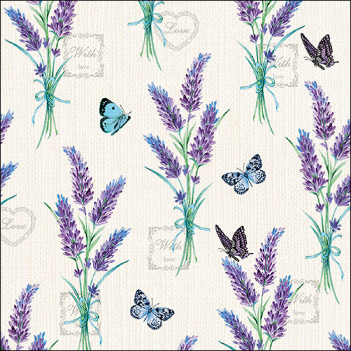 Guardanapo de Papel Decoupage 33x33 Lavanda com Creme de Amor 13314225 - Palácio da Arte
