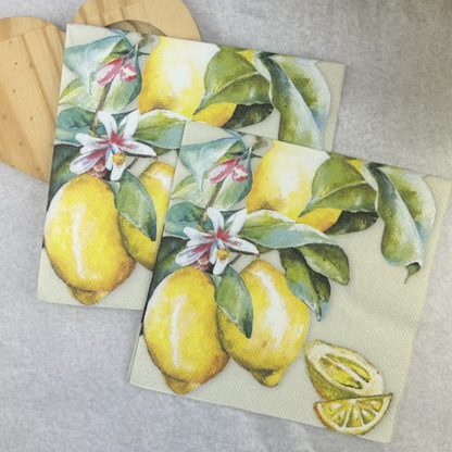 Guardanapo de Papel Decoupage 33x33 Limão Ensolarado 13318335 - Palácio da Arte