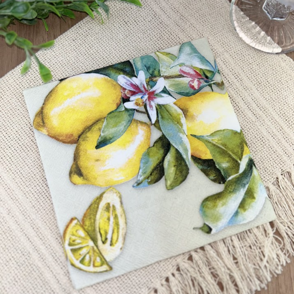 Guardanapo de Papel Decoupage 33x33 Limão Ensolarado 13318335 - Palácio da Arte