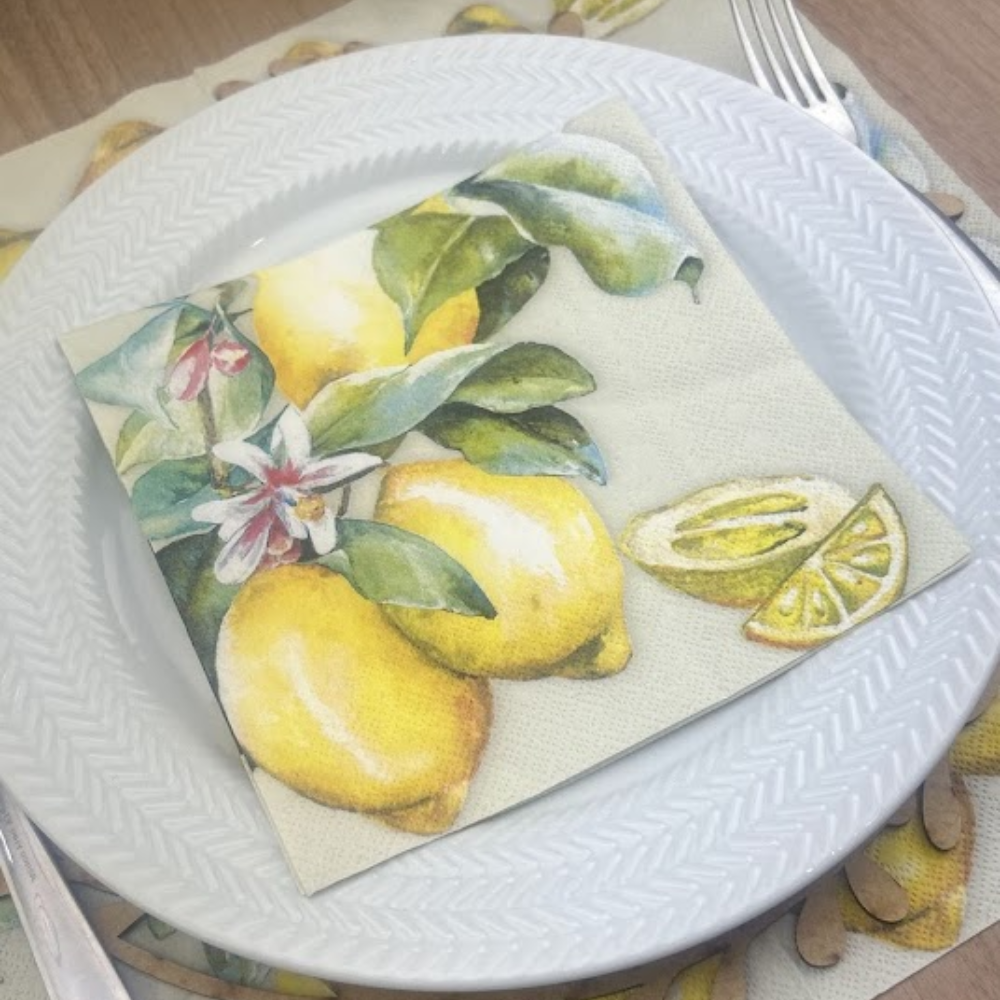 Guardanapo de Papel Decoupage 33x33 Limão Ensolarado 13318335 - Palácio da Arte